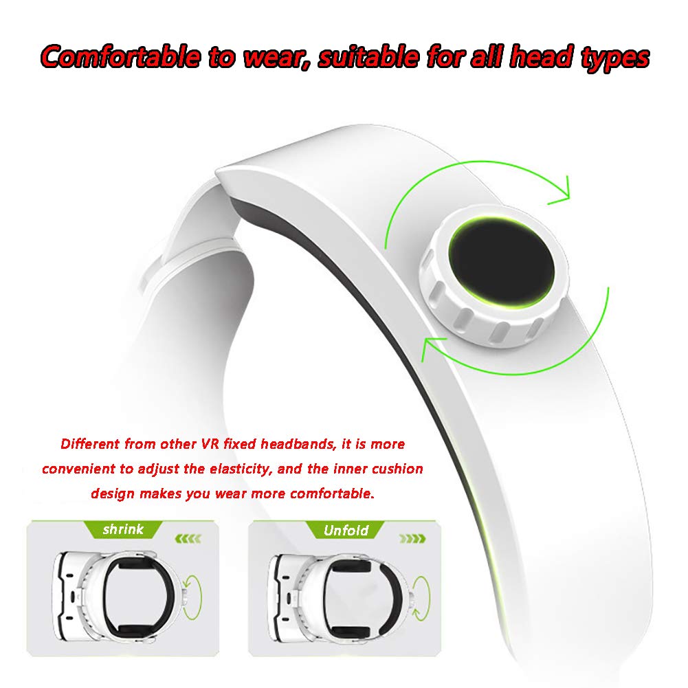 Cuffie VR con Display Virtuale, Lente Asferica Anti-Luce Blu FOV a 96 °, Stile di Indossaggio Retrattile, Occhiali VR Regolabili: Un Regalo per Bambini E Adulti