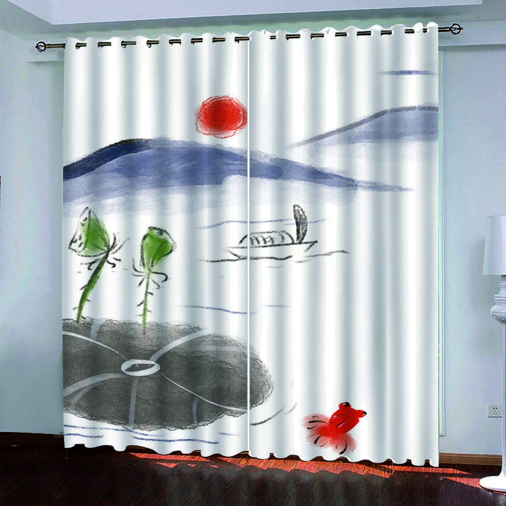 Rideaux chambre adulte et enfant motif lotus gris rideau occultant salon 234x230