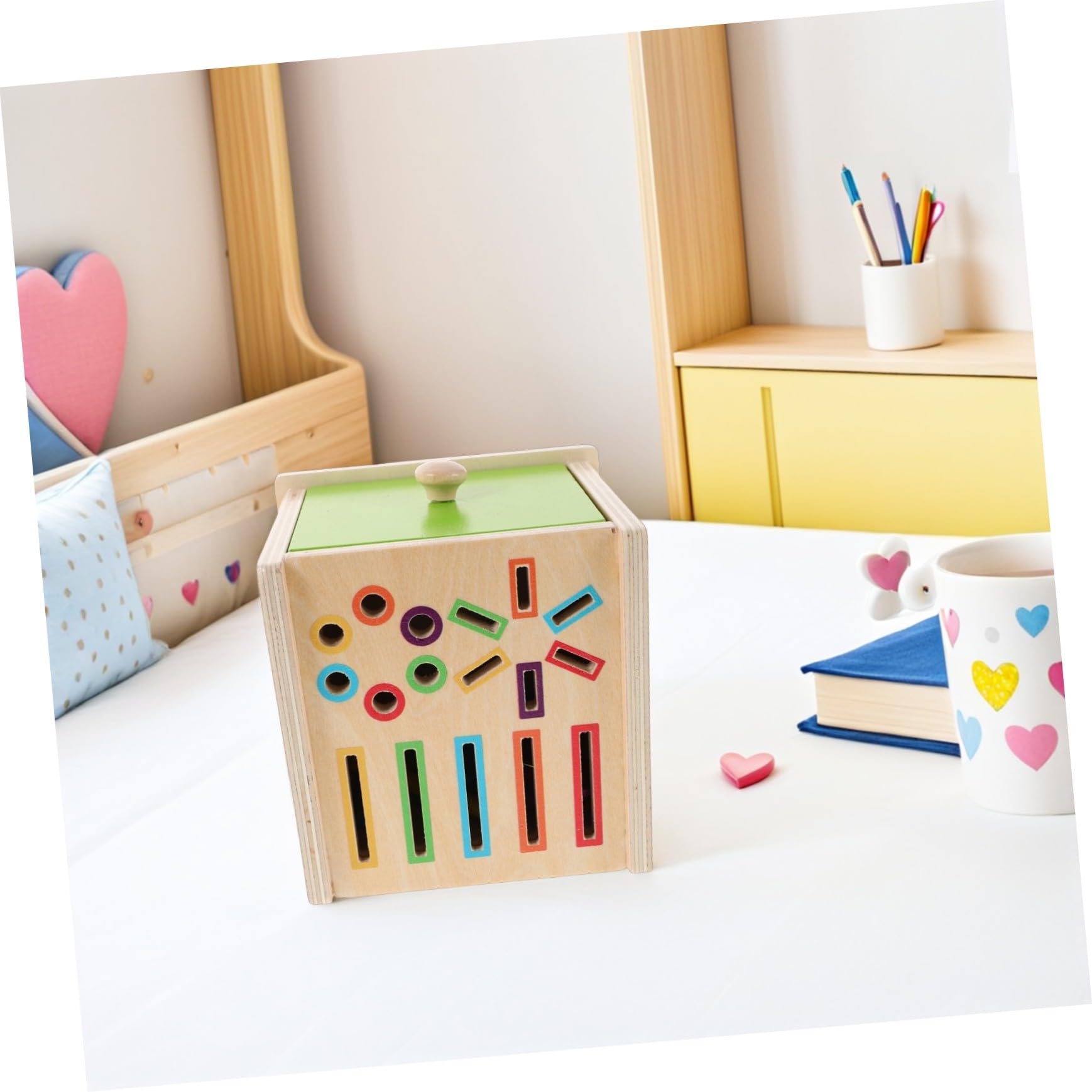 Hohopeti Montessori in Legno per Puzzle Educativo Geometrico per Sviluppo Abilità Motorie e Riconoscimento Colori