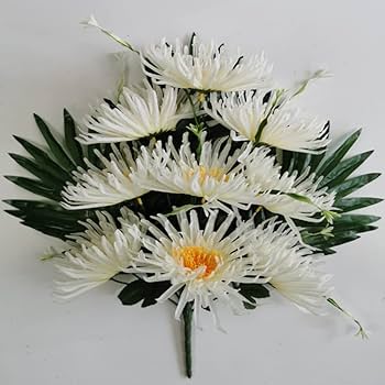 Amazon｜48.26cm 造花 菊の花 シルクフラワー 2 ブーケ ( 5