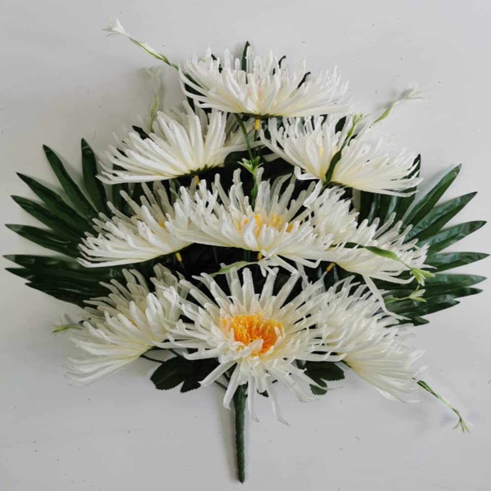 シルクフラワー　ブーケ Amazon｜48.26cm 造花 菊の花 シルクフラワー 2 ブーケ ( 5