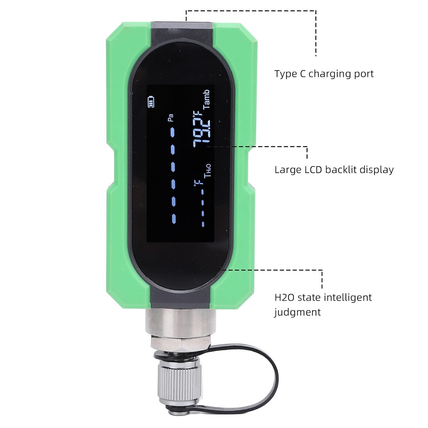 Brilluxa HVAC Vacuum Gauge, Digital Micron Gauge and Portable Vacuum Meter, Electronic Pressure Testing Instrument for HVAC Service, Leak Detection Measurement and AC System Evacuation