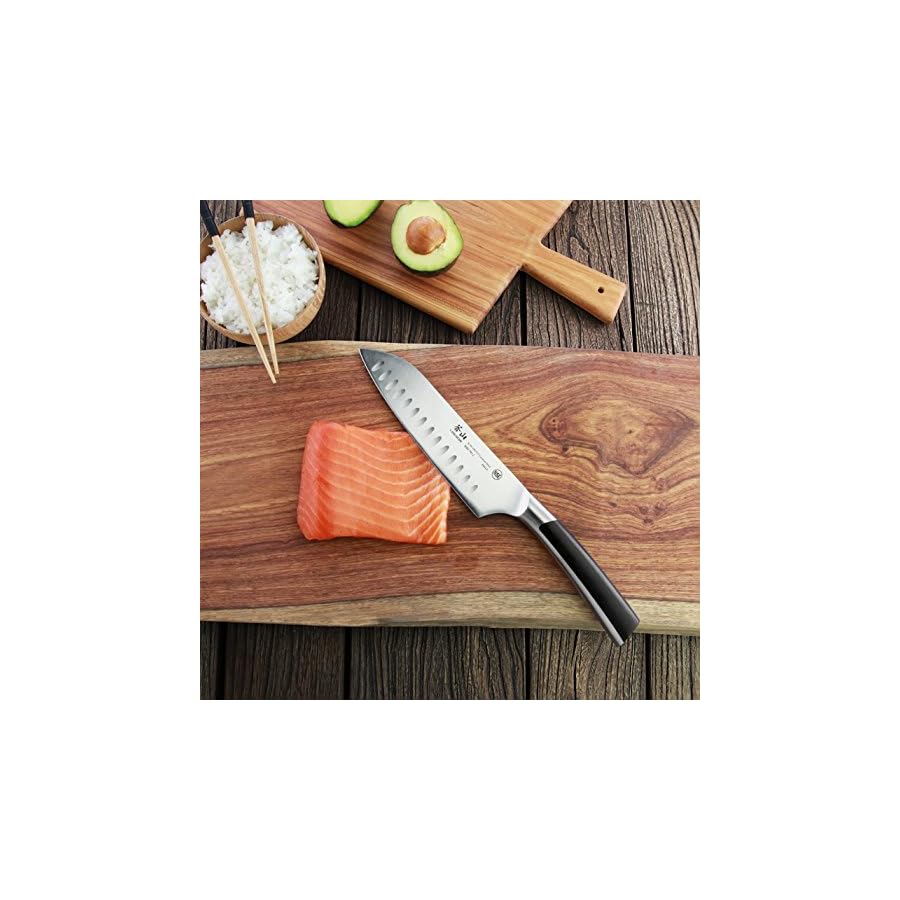 Cangshan N Series 59113 German Steel Forged Santoku Knife, 7-Inch