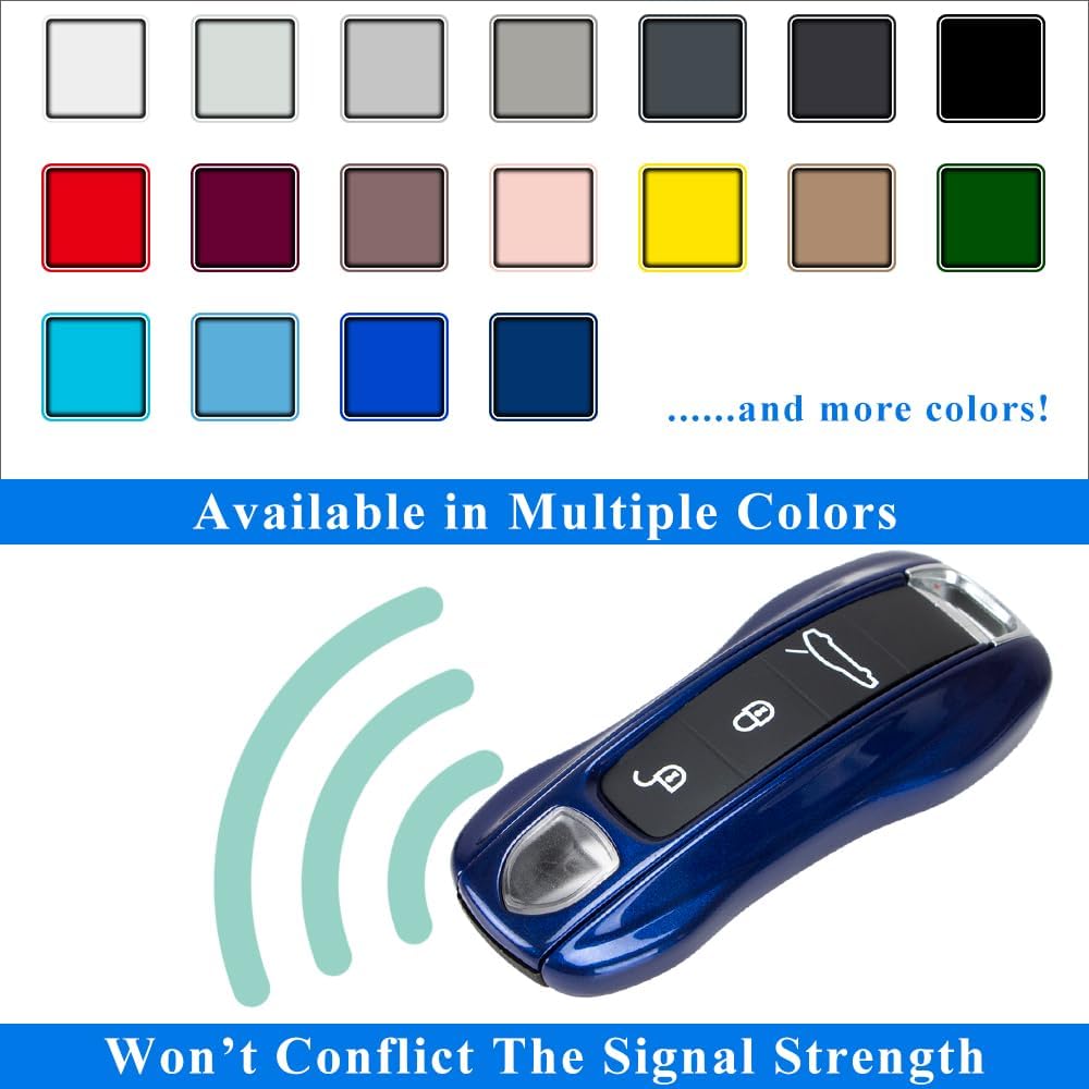 AeroBon 3-Piece Painted Key Fob Cover Compatible with Porsche Key Shell, Key Fob Shell Replacement (MK2, Gentian Blue) - Image 6
