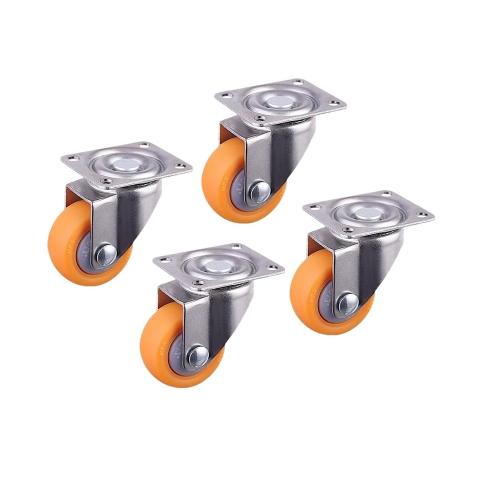 MXXDMOPD 1.5 Inch Screw Casters Orange PP Furniture Wheels Silent Display Cabinet Speaker(B)