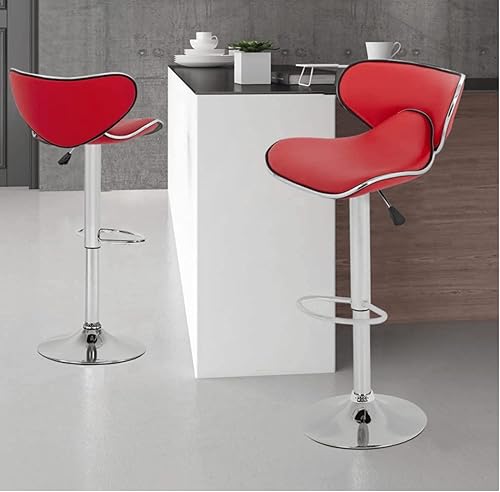 Miniatura 8 de PIKAQTOP Juego de 2 taburetes de bar de altura de bar, contemporáneos, acogedores, con respaldo medio, ajustable, altura de mostrador con respaldo,