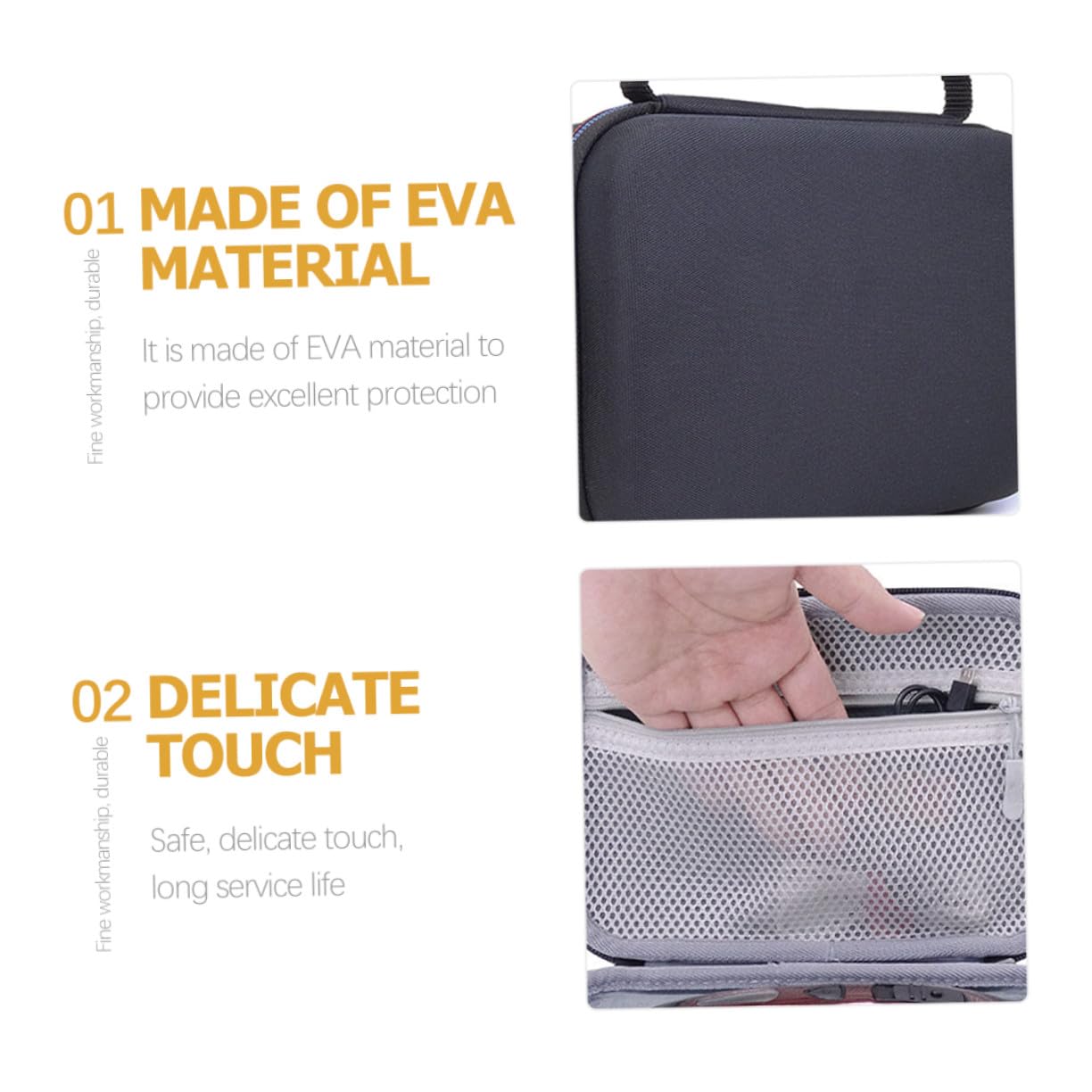 POPETPOP Étui à Rasoir Eva Antichoc – Paquet de Rangement Portable Poignée Souple Fermeture Éclair Léger et Compact Protection pour Rasoir Électrique et Tondeuse Voyage et Usage Quotidien