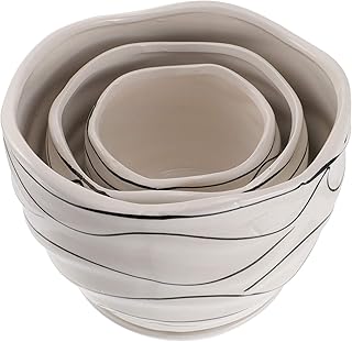 Cabilock 3Pcs Suculentas Vasos de Plantas De Cerâmica Vasos de Flores Planta Titular Container Com Drenagem Pires Bandeja Suporte para Plantas de Interior Bonsai