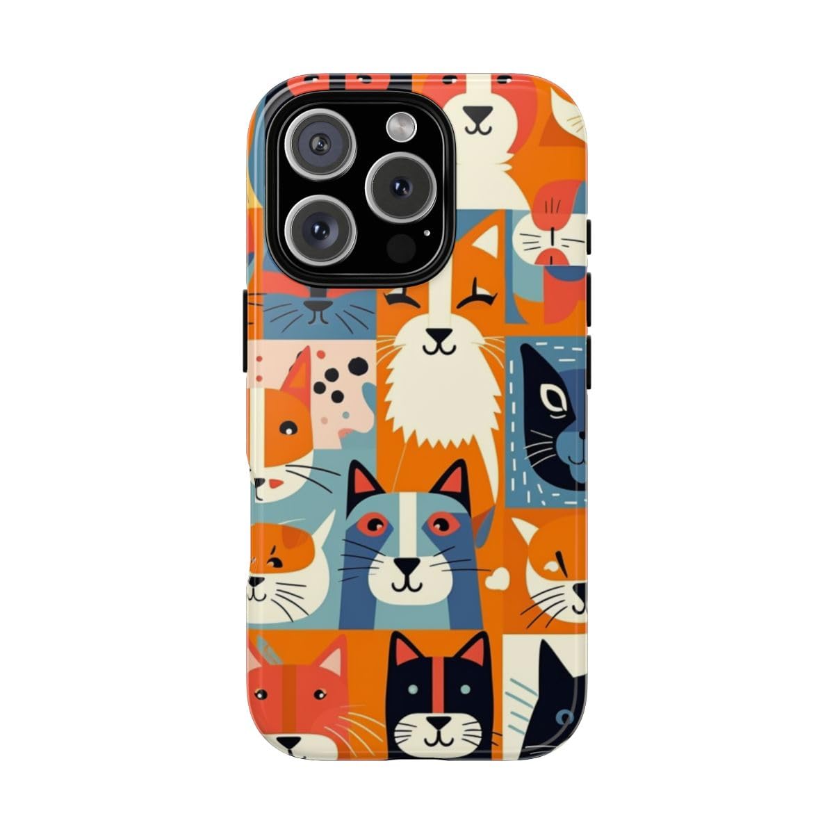 Coque iPhone 16 Pro chat coloré antichoc à finition brillante - 5