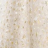 Deconovo Organza Glittering Shining DIY Christmas Tree Skirt Sheer Tablecloth Room Decoration Fabric Party Decorations Christmas Various Snowflake Gold Foil 59 Inch By 118 Inch