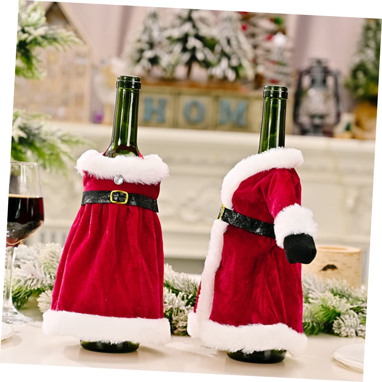 Copribottiglie Natalizi A Quadri E Righe – Confezione Da 2 O 4, 24x12 Cm, Riutilizzabili, Decorazione Tavola E Regalo Per Hostess