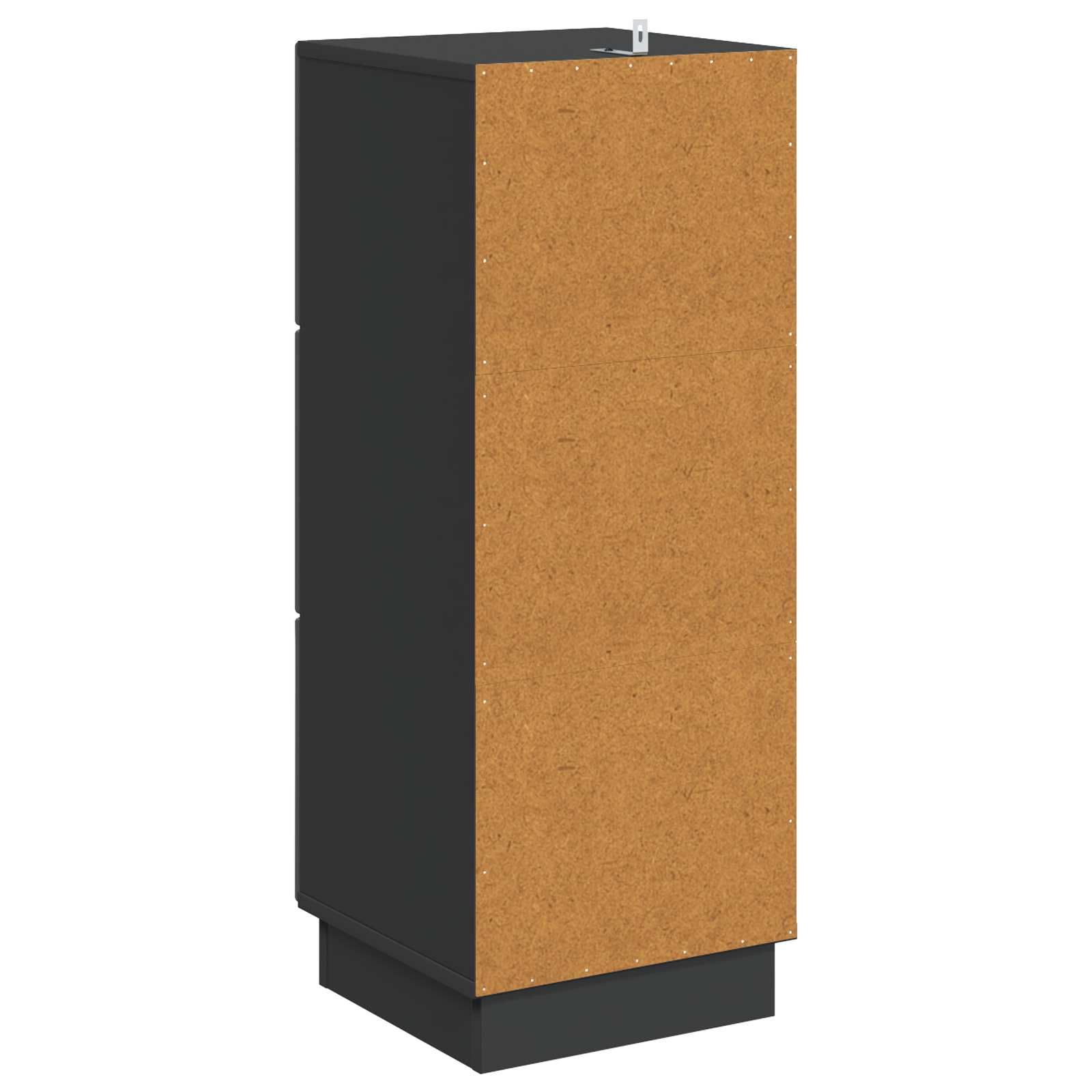 Schrank mit Schubladen, schwarz, 33 x 34,5 x 87 cm, aus technischem Holz | 3 geräumige Schubladen, Vintage-Design, Griffe, leicht zu reinigen, für Wohnzimmer