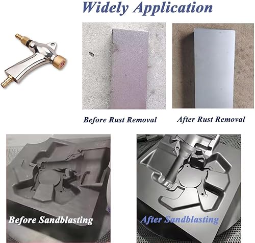 Miniatura 5 de Pistola de chorro de arena de aire con chorro de arena de chorro de arena Kit de máquina de gabinete Piezas 5-8bar con 5 boquillas de cerámica