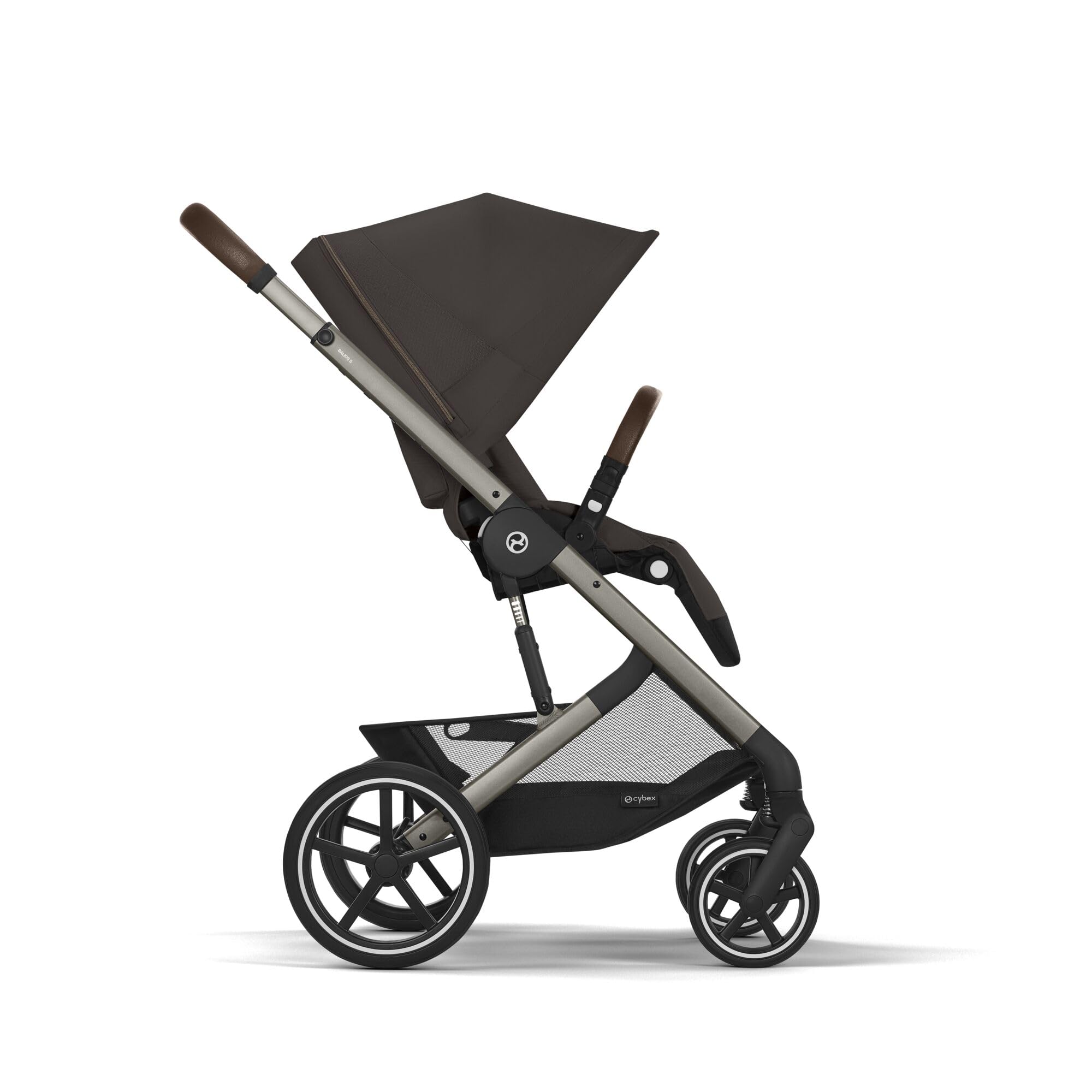 CYBEX Gold Balios S Lux Passeggino, Posizione Reclinabile Ergonomica, Sistema di Cintura con Una Sola Mano, Dalla Nascita Fino a 22 Kg (Circa 4 Anni), Chocolate Brown
