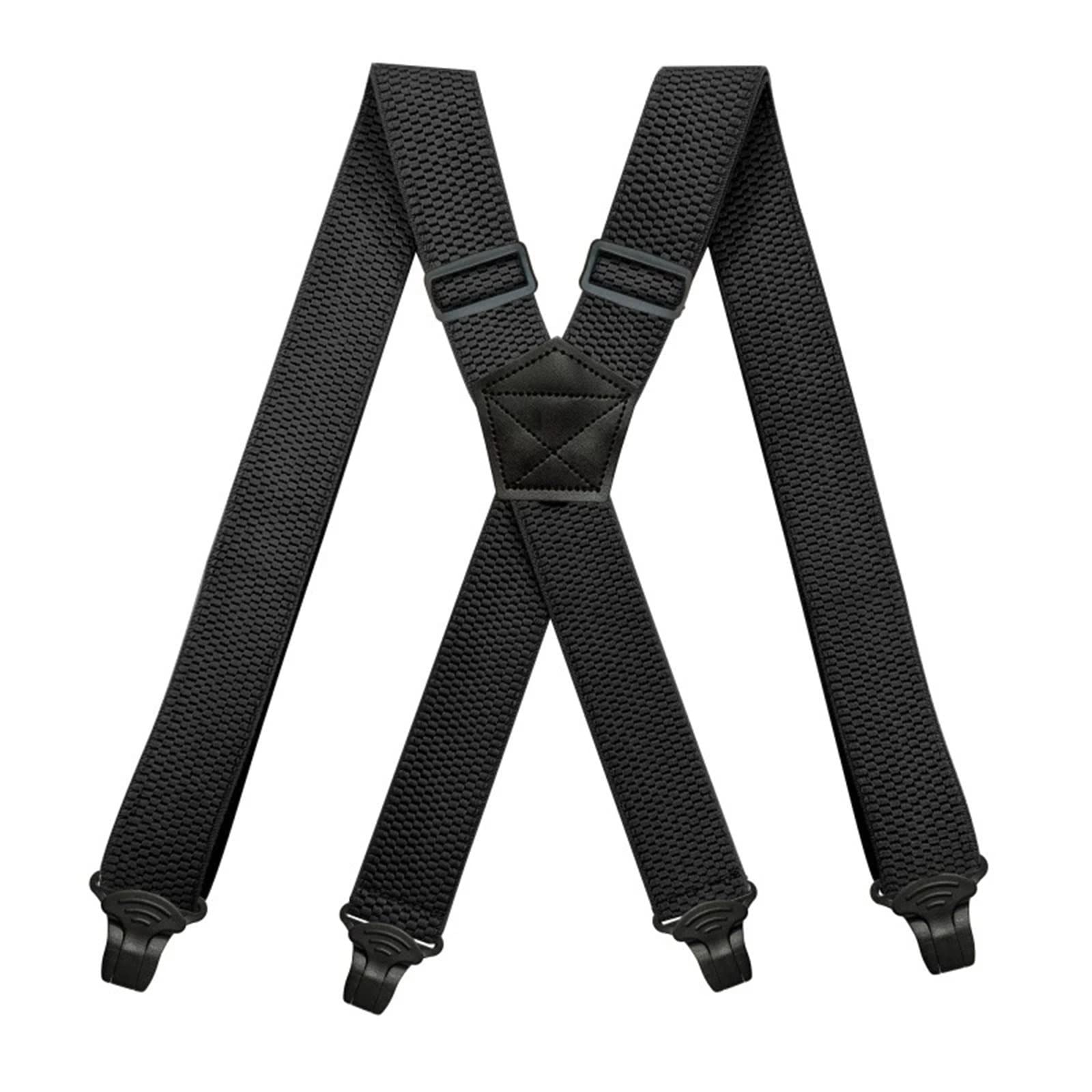 Bretelles robustes pour homme - Bande de 3,8 cm de large - 4 clips en plastique - Pour affaires, mariages, loisirs
