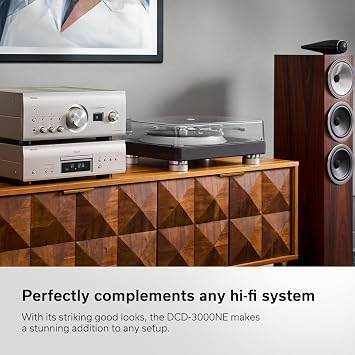 Denon DCD-3000NE CD/DVD-R/RW/SACD Player, High-Performance 384kHz/32-bit DAC, 7th Gen Ultra AL32 Processing Supports DSD, MP3, WMA, AAC, WAV, FLAC, ALAC & AIFF, Pure Direct Mode, DVD CD Player, Silver
