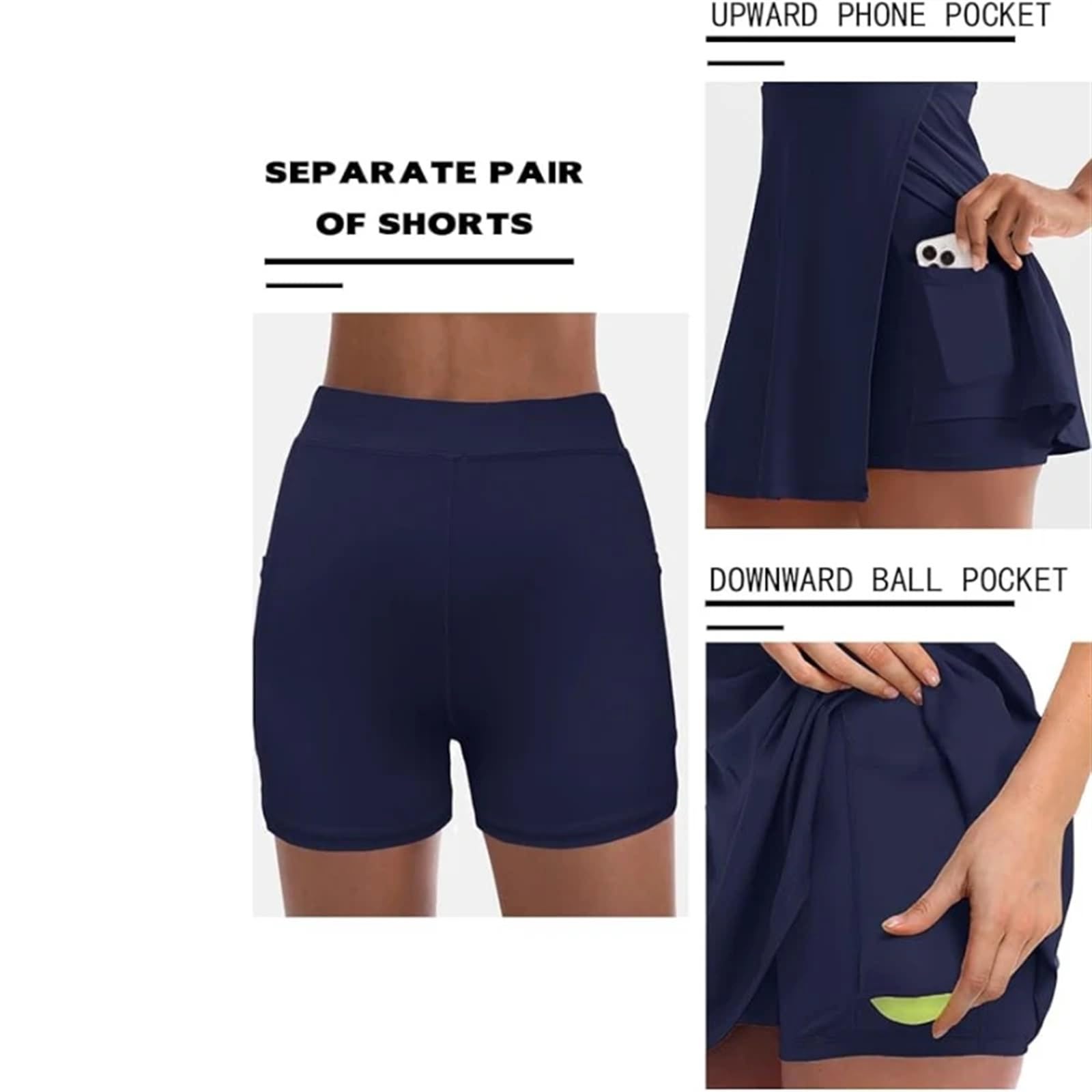 Vestido De Tenis Verano For Mujer, Deportivo Y Golf 2 En 1 Moda, Fitness For