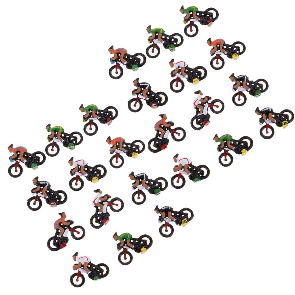 24 Figurines Cyclistes Miniatures Échelle 1/87 Ho - Modèles Plastique pour Diorama Paysage Train