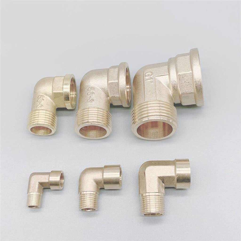 Conector de toque de manguera, 1 codo de conexión de manguera, rosca interna x rosca externa Acoplador de conector de conexión de codo de latón de 90 grados, utilizado for adaptador de cobre