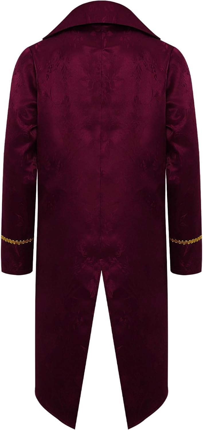 JEYPINMI Boys Vintage Tailcoat Jacket Medieval Swallow-Tailed Coat Steampunk VTG Victorian Long Coat