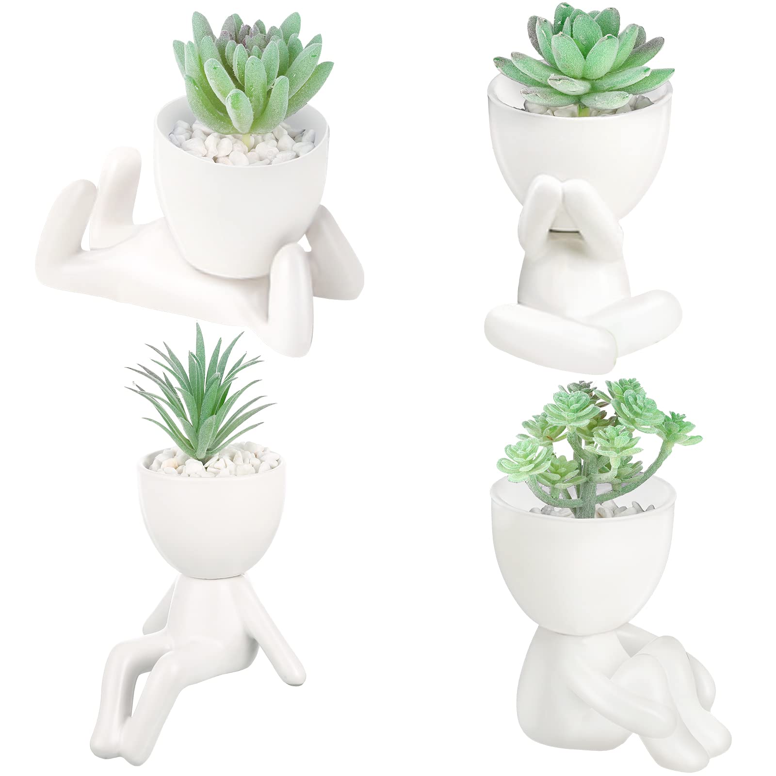 Amazon.co.jp: 人形の多肉植物 プランター 4個 かわいい