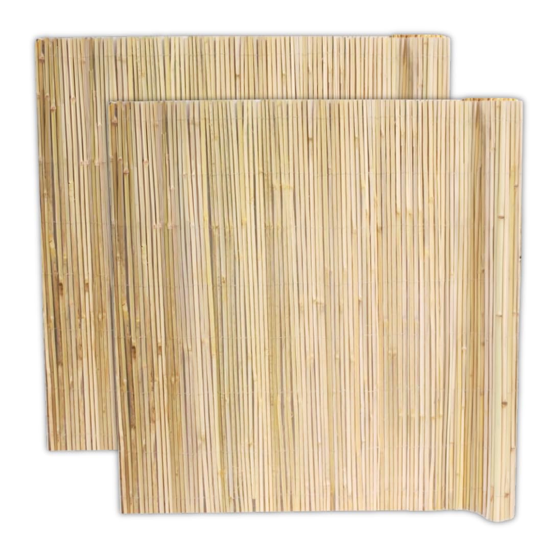 Suregreen Bamboo Roll 1m x 4m | Natural Screening Fence | Strong Garden Screen | Outdoor Privacy Fence | Eco-Friendly Split Bamboo Slat Fencing | Garden Screen for Patios, Balconies, Terraces | 2 Pack