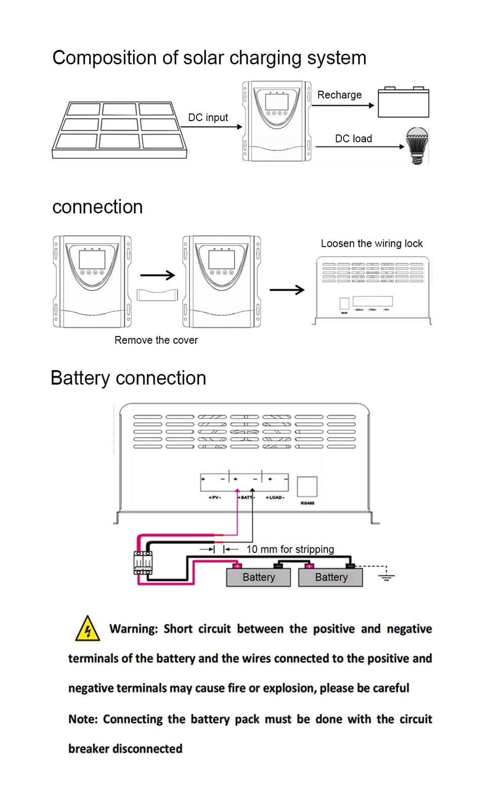 Controlador Solar MPPT 30A 40A 50A 60A LCD 12V 24V 36V 48V Regulador Identificación Completamente automática Carga fotovoltaica Inteligente Universal(30A)
