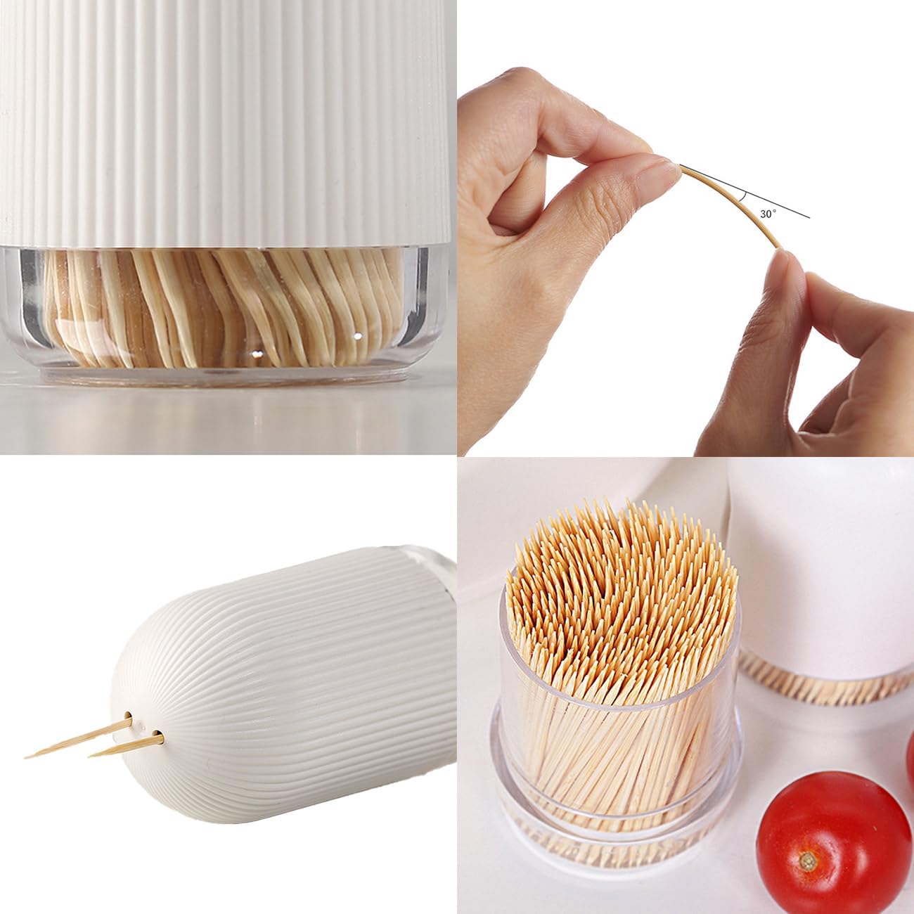 Yidasouko 300 Pcs Bamboo Cocktail Stick Toothpick Box With