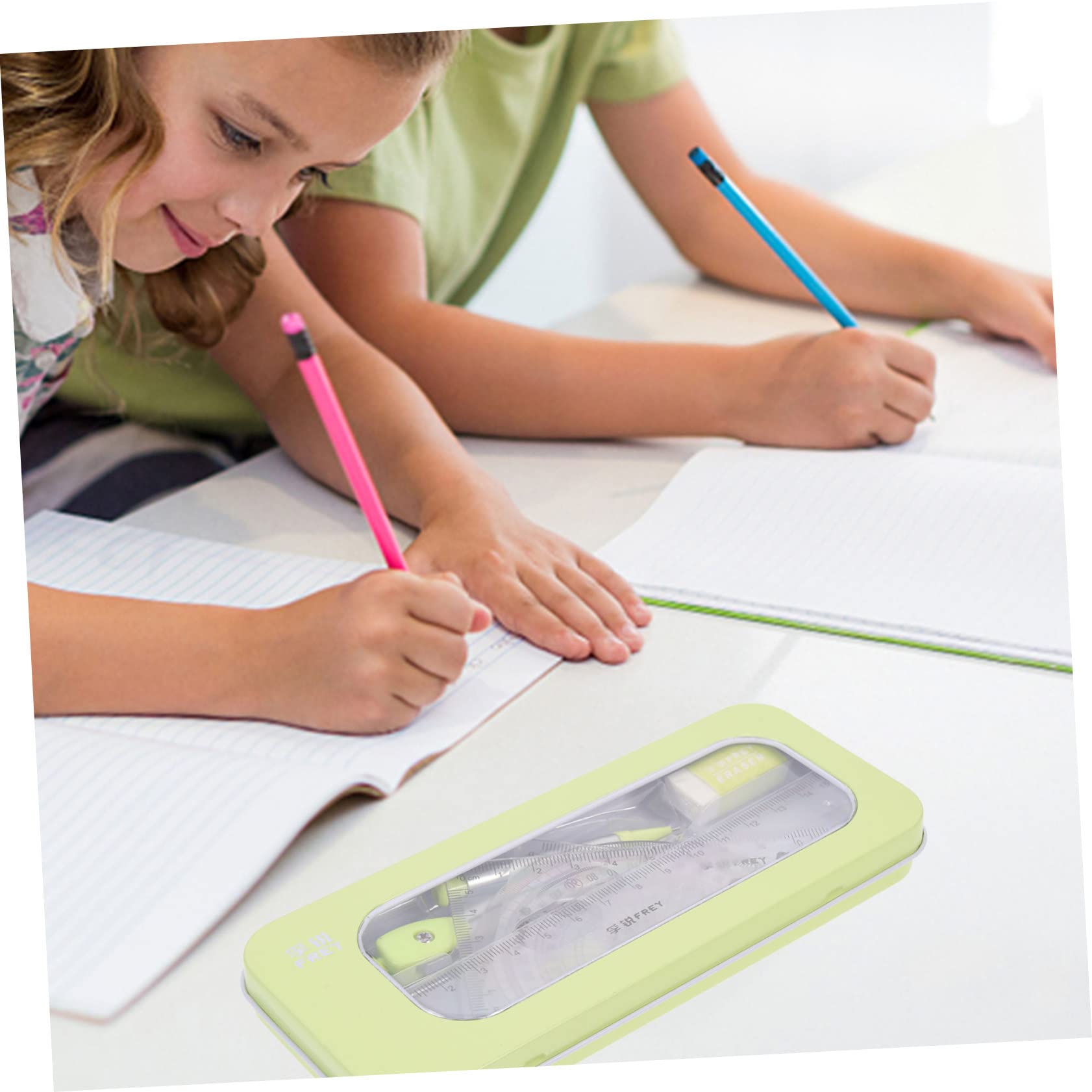 5sätze Professionelles Geometrie-zeichenset Für Schüler Teiliges Mit Kompass Lineal Und Winkelmesser Präzise Messwerkzeuge Für Kunst Architektur Und Schule Tragbar Grüner Box