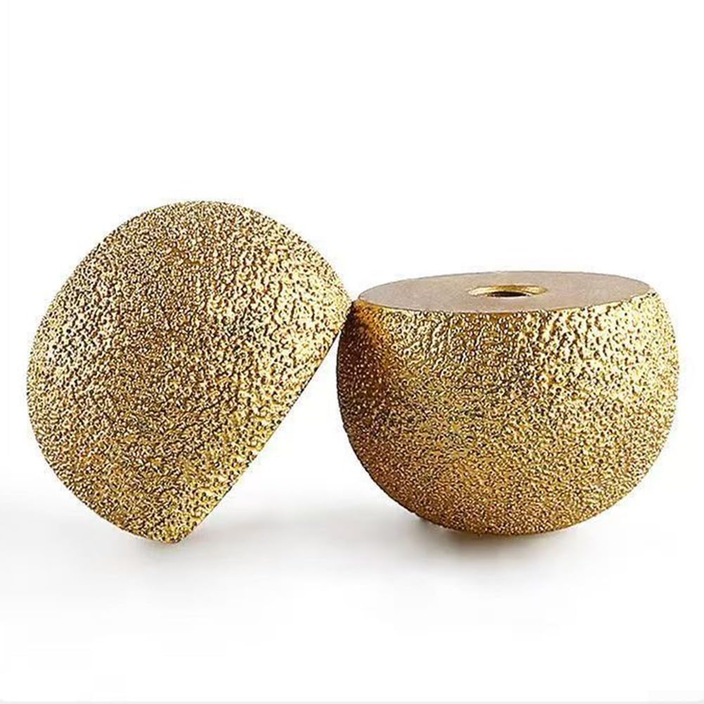 Mola diamantata a forma di fungo, 10 mm, per smerigliatrice angolare, brasata per lucidatura dei bordi, per curve interne in vetro e pietra, finitura oro (3 pezzi)