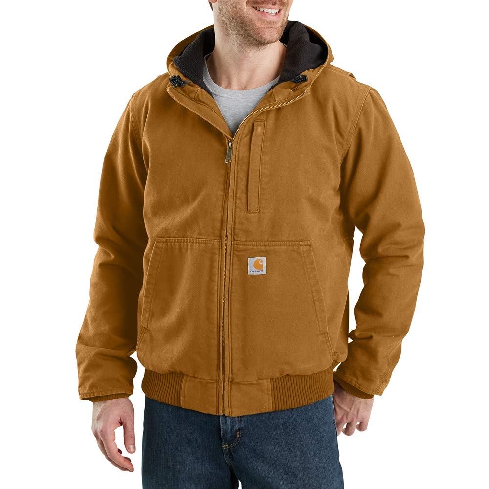 Carhartt Mens Full Swing Loose Fit Washed Duck Fleece Lined