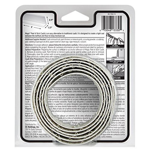 Tira de masilla Magic American para baño y piso blanca miniatura 3