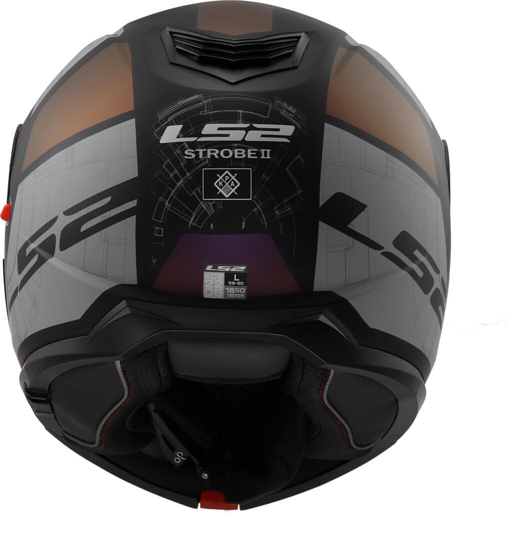 LS2, Casque Moto Modulable Strobe II Orion Matt Black Purple Blue