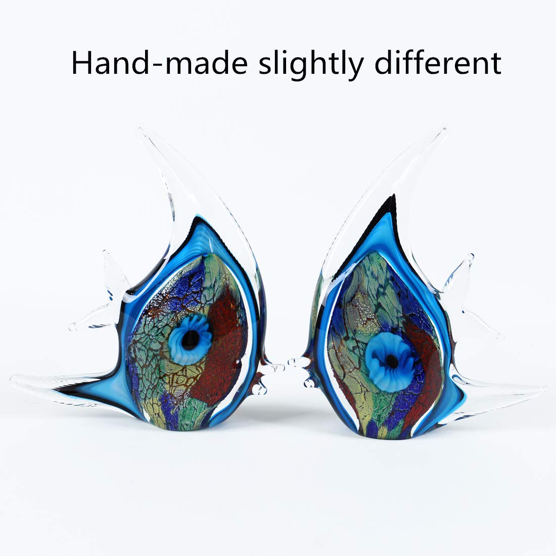 EUSTUMA Ornamento di figura di balena di vetro soffiato a mano,Ornamento animale di mare per acquario di pesci,Collezione di animali di mare per regalo di compleanno,Fermacarte in vetro