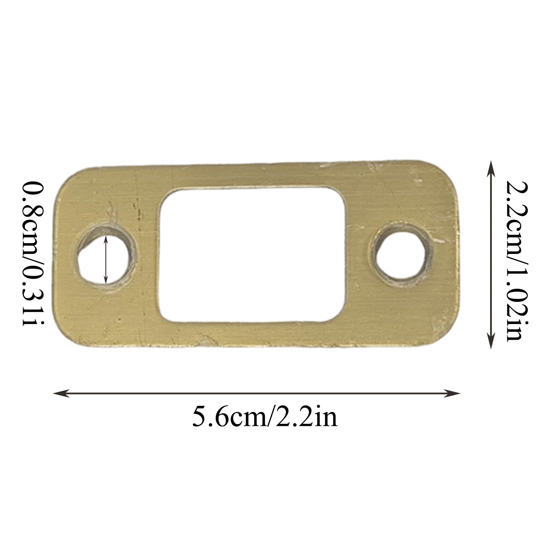 2PCS Round Corner Deadbolt Strike Plate, Door Backplate Deadbolt Strike Plate 1" X 2 1/4“,Gold - Image 2
