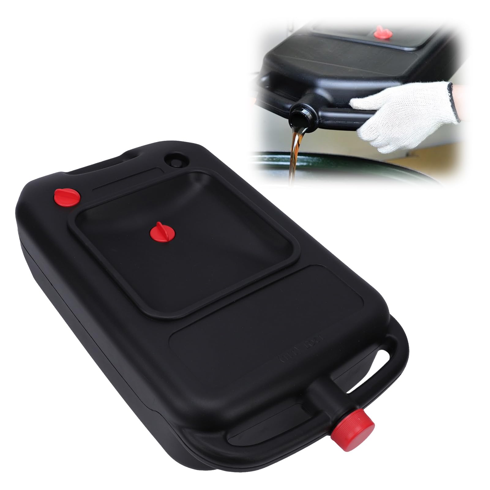 Rosvola Bandeja de Drenaje de Aceite, Colector de Goteo a Prueba de Salpicaduras de Perfil bajo de Gran Capacidad de 10 litros con Fácil de Verter, Ideal para Cortacésped Automotriz, Motocicleta, ATV