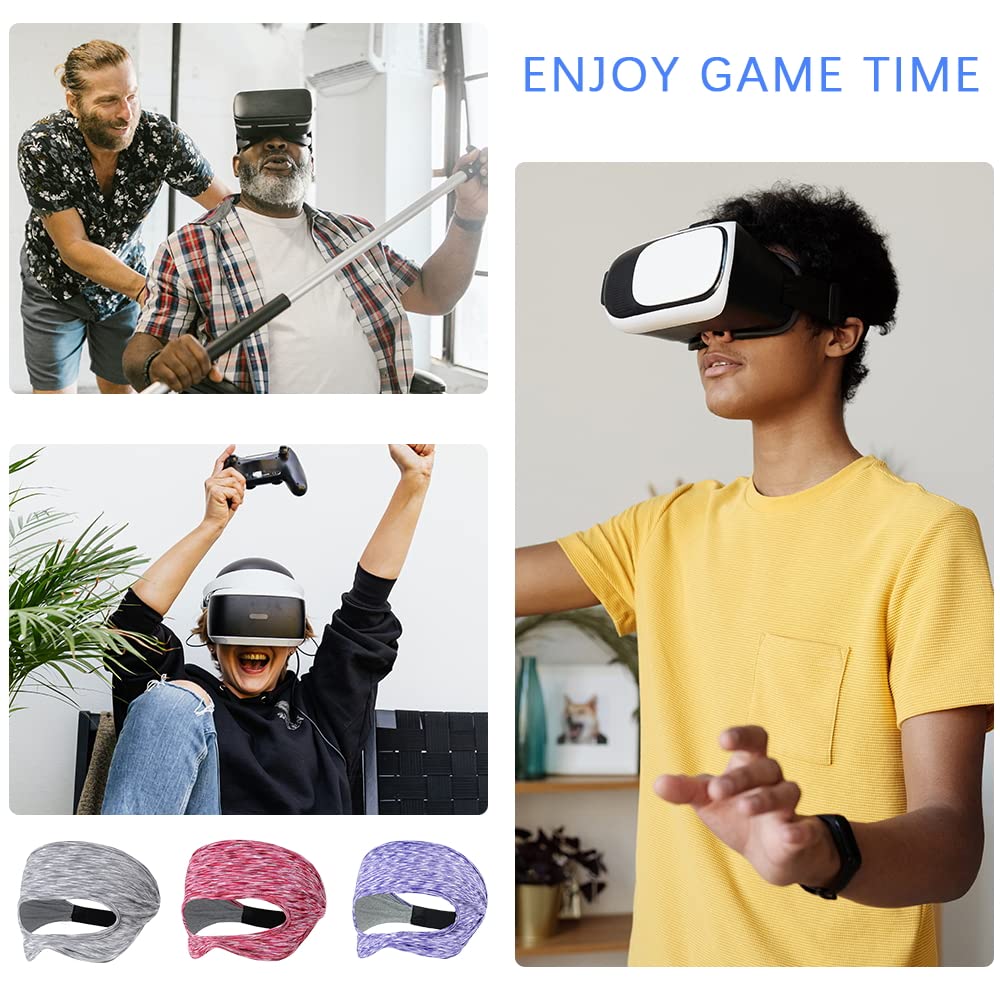 3 Piezas Protector contra Sudor Compatible con Auriculares Meta Quest 3/Quest 3S, 4 PZS VR Máscaras Transpirable para VR Auriculares PS VR2/Meta Quest Pro/Meta Quest 2/HTC Vive, Multicolor