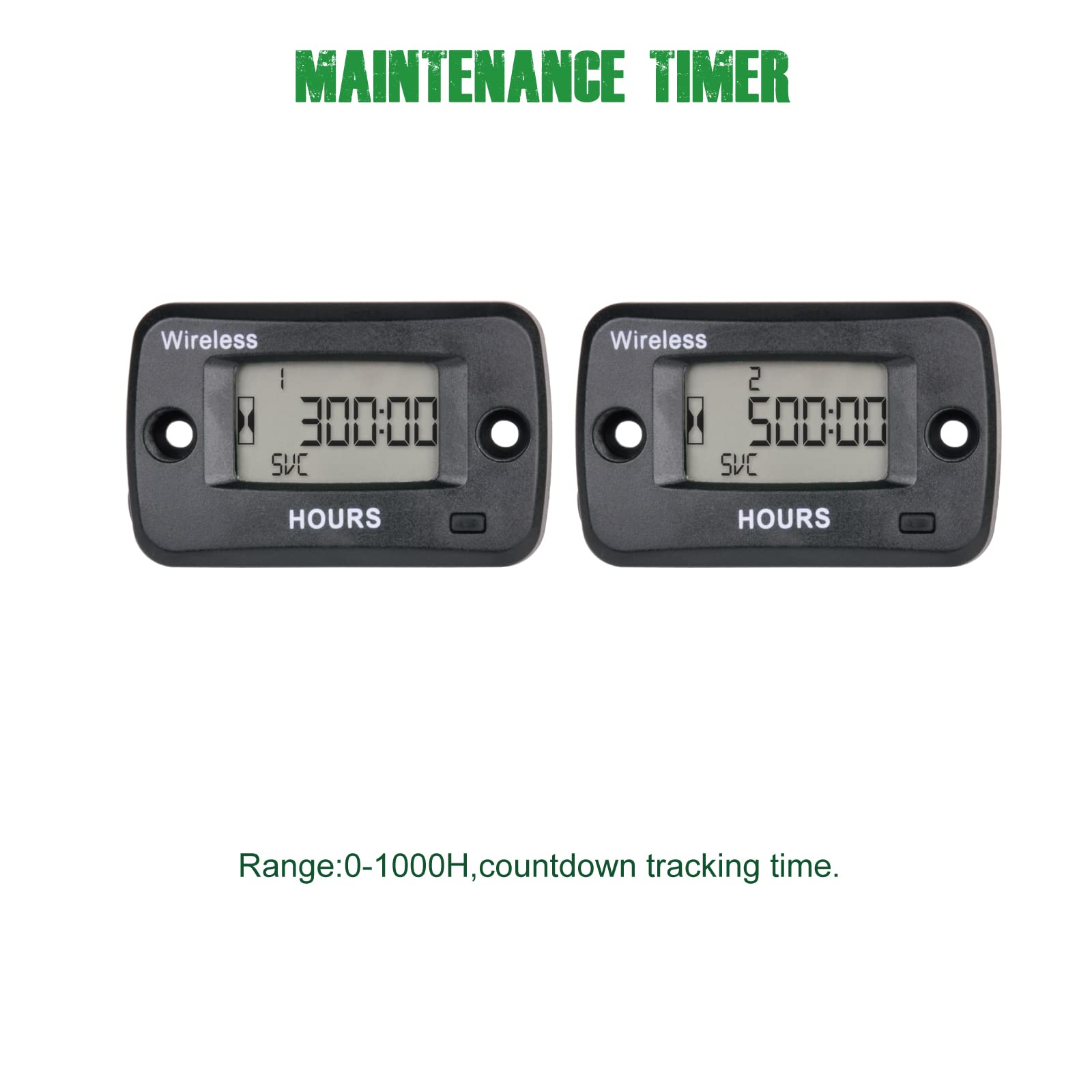 Yooreal Compteur Horaire Vibrations Sans Fil - Rappel Entretien Moteur Essence Diesel Électrique IP67