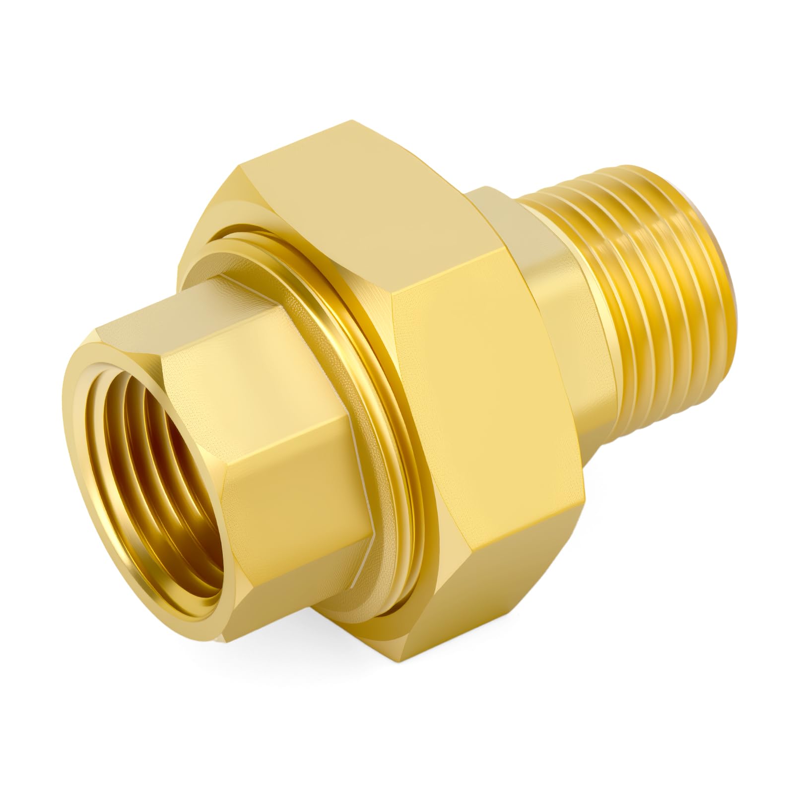 2 raccordi in ottone, 1" NPT maschio x 1" NPT femmina | Giunto per tubo fuso per carburante/aria/liquido/olio/gas