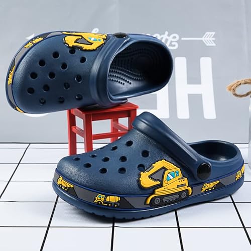Meidiastra Garden Clogs Shoes Sandals Cute Cartoon Summer Animal Home Room Lightweight Slip On Sandals Shower Slides Non-Slip Shoes Sport Kids Child Children Baby Boys Girls Toddler/Little Kid Excavator Navy 29 thumb #10