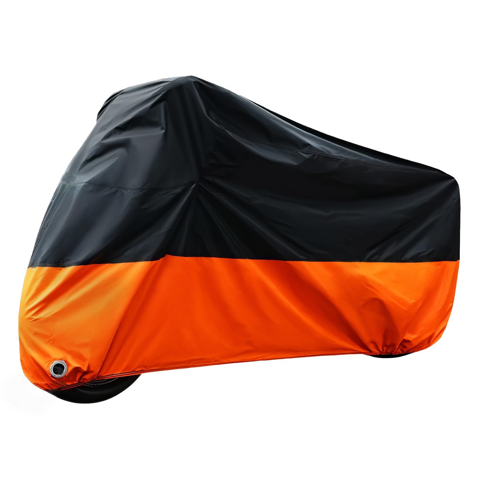 Motorcycle Cover Waterproof Outdoor Made of Heavy Duty Material, Fits up to 96" Harley Davison and All Motors with Lock-Holes & Storage Bag Professional Windproof Strap