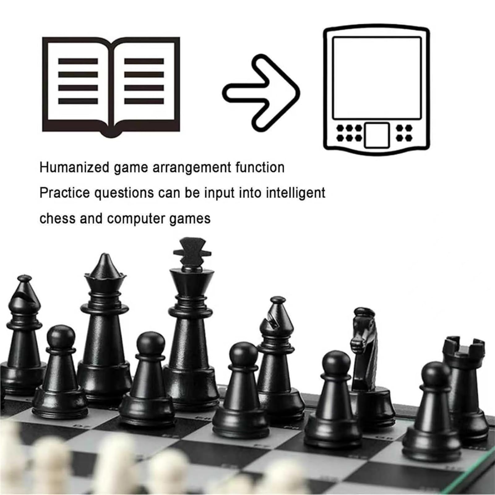 Échiquier électronique avec pièces magnétiques, écran LCD, interaction IA, jeu intelligent pour les amateurs d'échecs