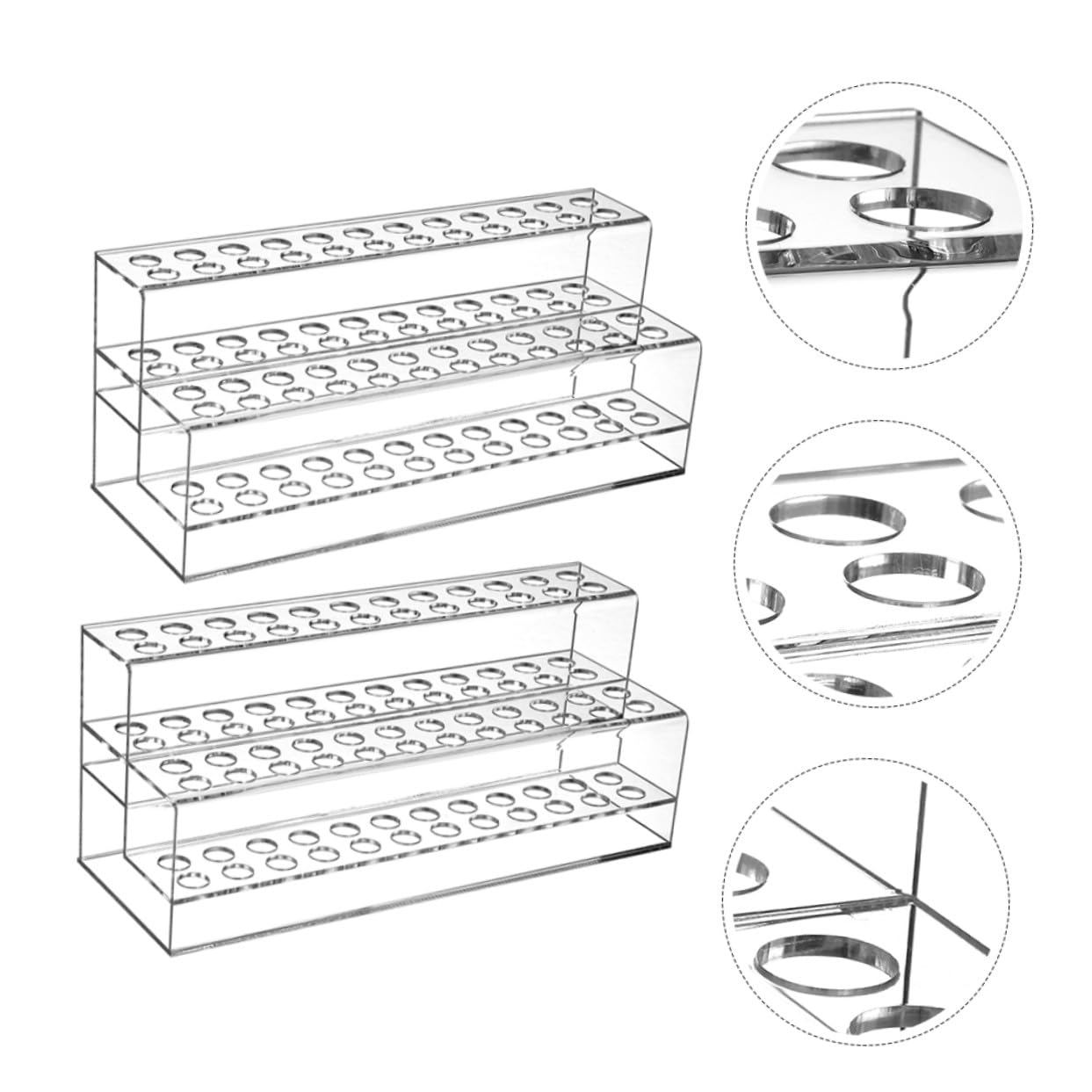 Porta Penne da Scrivania 2 Pezzi in Plastica Fori Multipli | Organizer per Penne a Sfera e Piccoli Attrezzi, Uso su Banco e Desktop, Contenitore da Appoggio