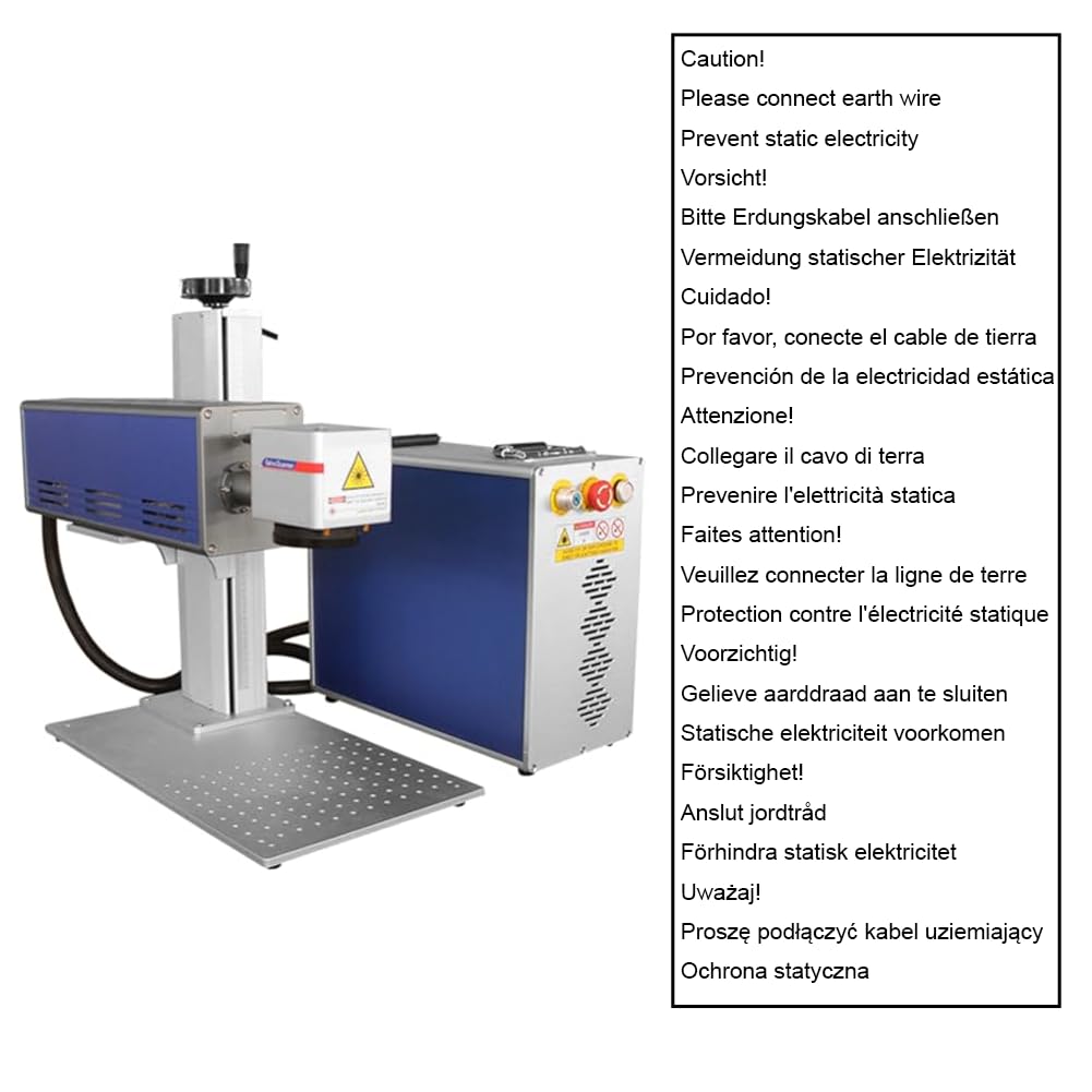 Grabador de Láser CO2 Grabadora Láser Máquina de Grabado de Láser CO2 Láser 10.6um 210x210mm Con Rotación láser Alta precisión 220V para Madera/Plástico/Cuero/Caucho/Papel/Tela etc. (30W Con rotación)