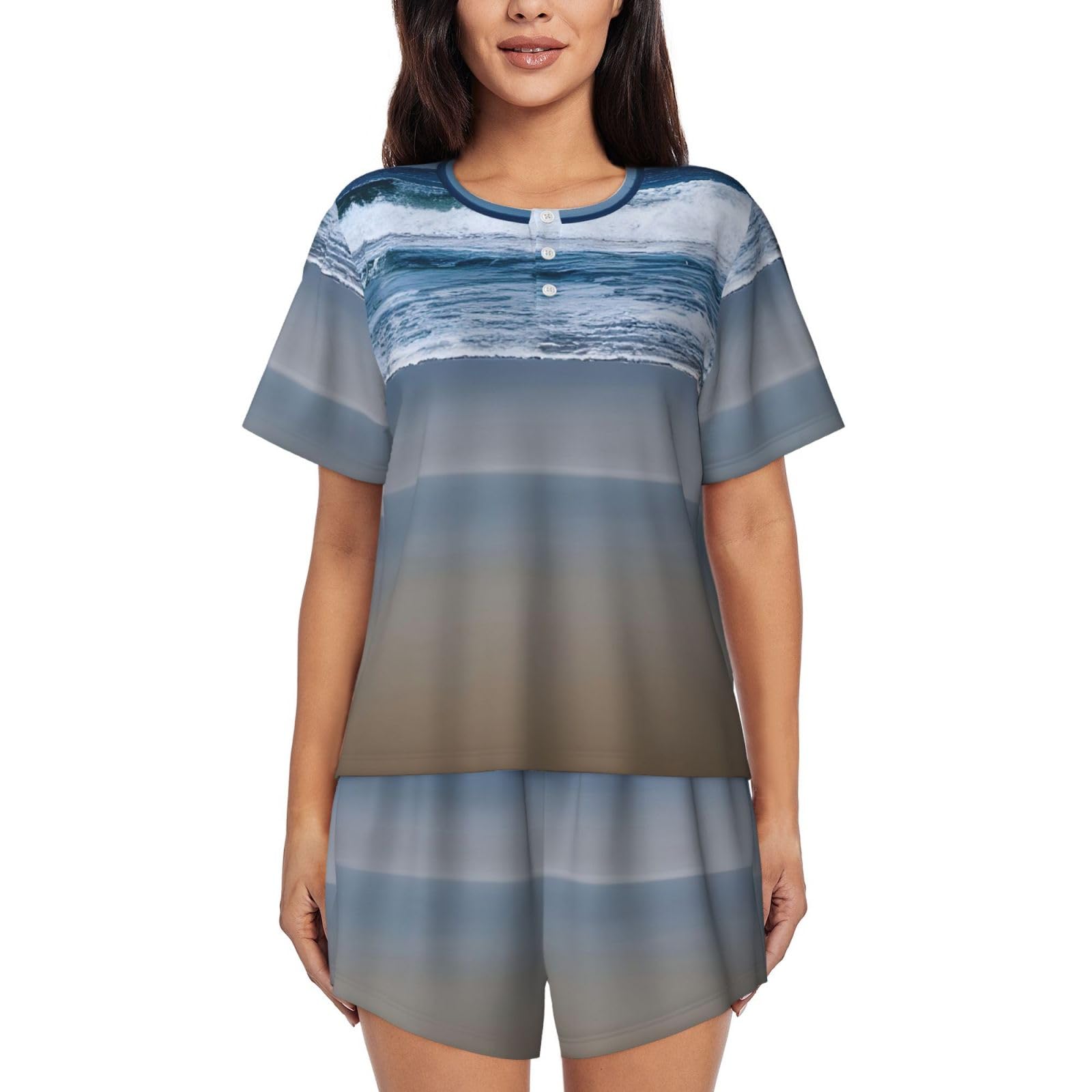 Ensemble de pyjama doux contre la chaleur nocturne short et haut - 8