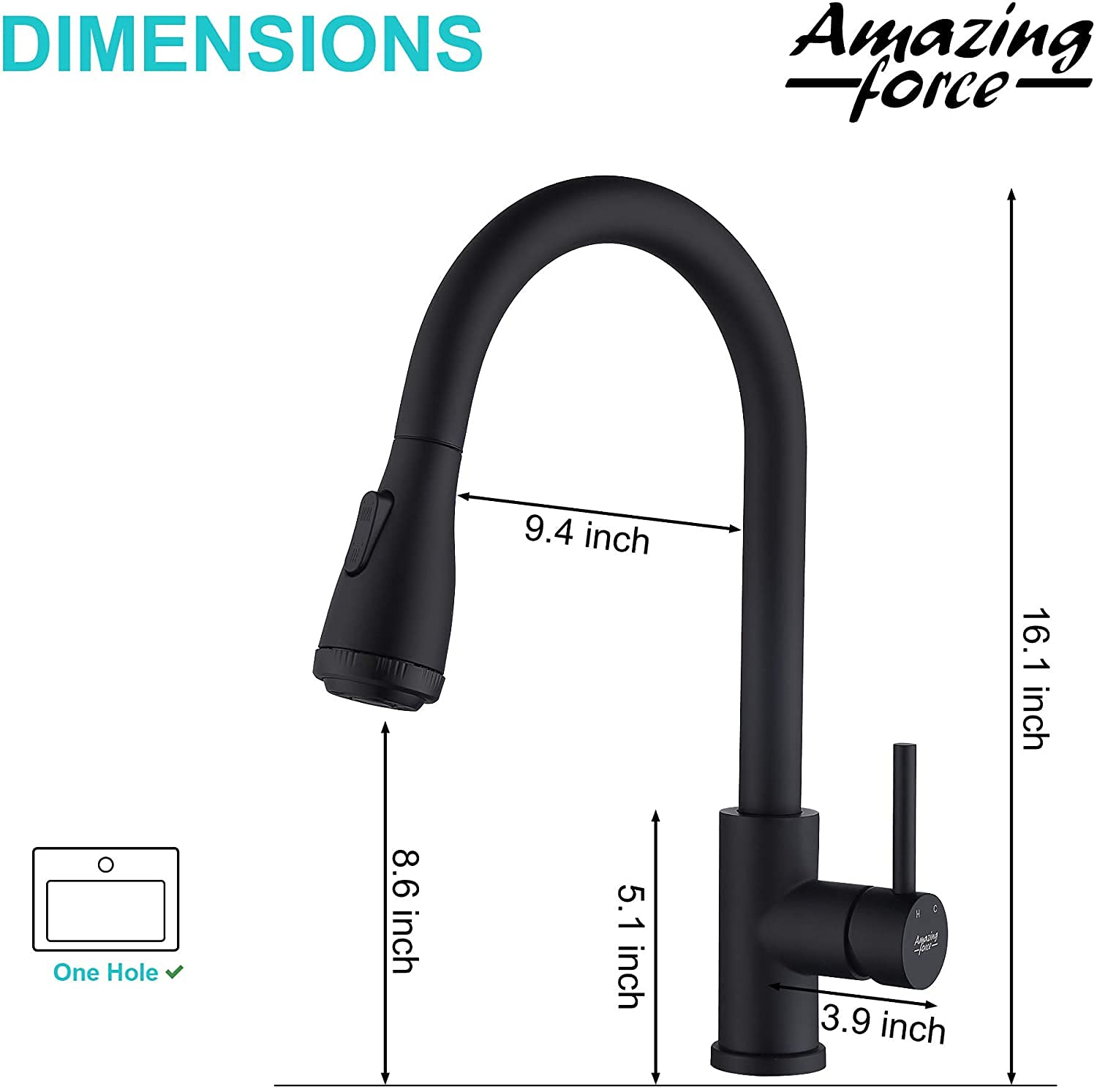 Buy Matte Black Kitchen Mixer TapAMAZING FORCE 4 Modes Kitchen Sink