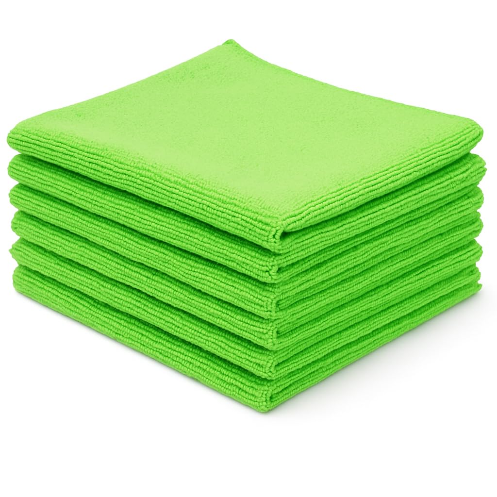 Sanjoma Paño de Microfibra Multiusos, 40x38 cm, Verde, 320 g/m² | No desprenden Pelusas ni Dejan Huellas | Ideales para secar cristalerías y vajillas delicadas | Resisten 300 Lavados (150)