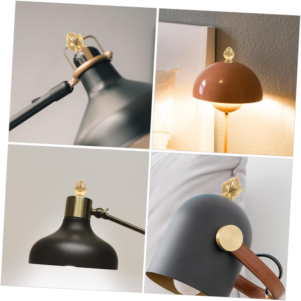 OSALADI 8pcs Decorative Lamp Shade Holder Harp with Chic Light Knobs Versatile Finials for Table Floor Lamps Adds Luxury to Home Decor for Living Room Bedroom