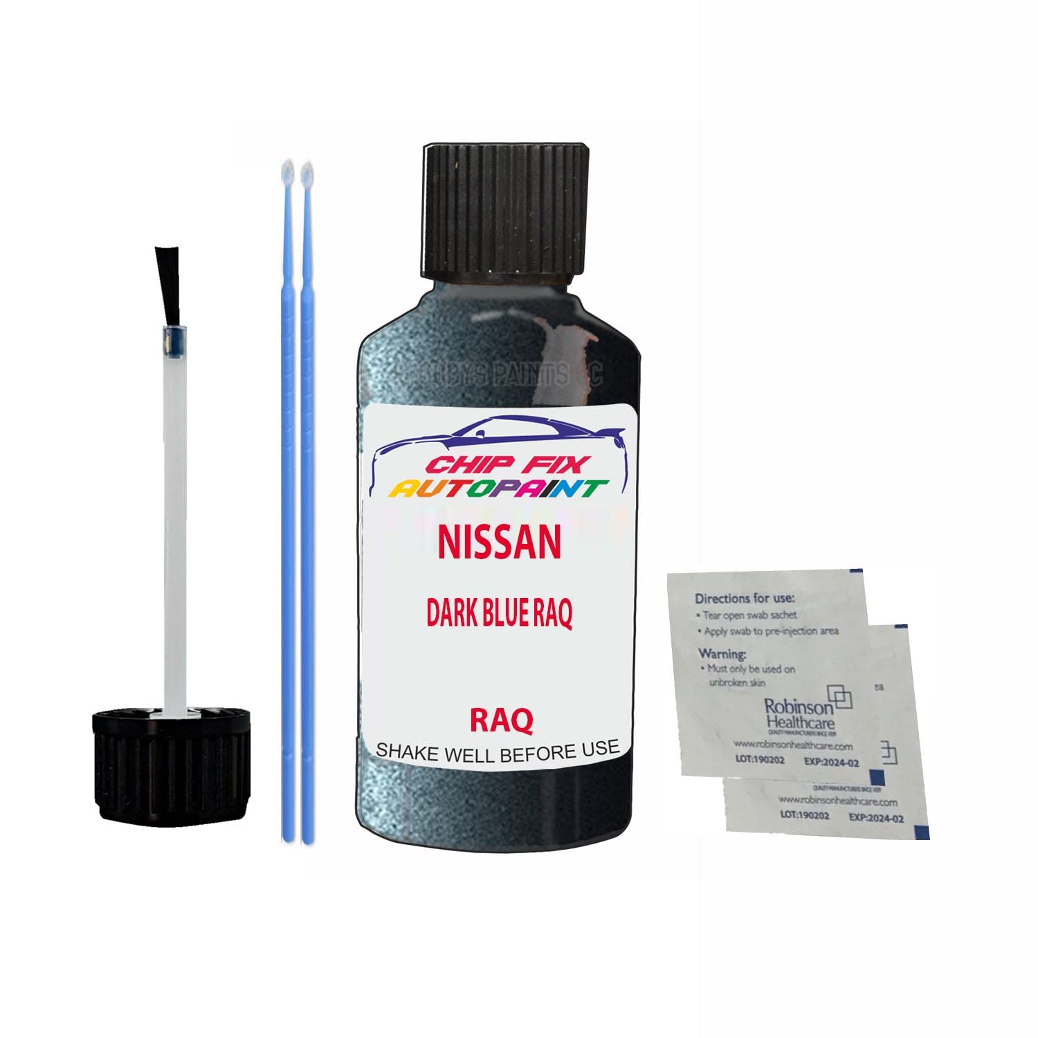 Scoobys Paints Back In The Mix Dark Blue Raq Touch Up Paint For Nissan Juke Raq 2009-2021 30Ml Bottle Brush Scratch Stone Chip Repair Pen
