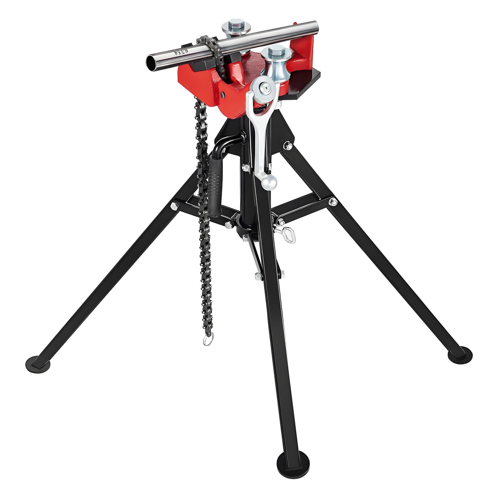 Rohrkettenschraubstock – faltbares Stativ-Design zum Befestigen, Stützen und Biegen von Metallrohren – Kapazität 0,6 cm bis 12,7 cm